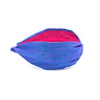 Silk Dupioni Headband – Wide Flat Knot Style in Periwinkle Blue and Magenta