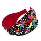 Embroidered Polka Dots Floral Headband