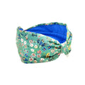 Liberty London Fabric Headband – Wide Floral Style in Teal & Green
