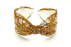 Liberty London Fabric Headband, Boho Headband, Modern Headband, Wide Style Headband, Floral Headband, Mustard Yellow Headband