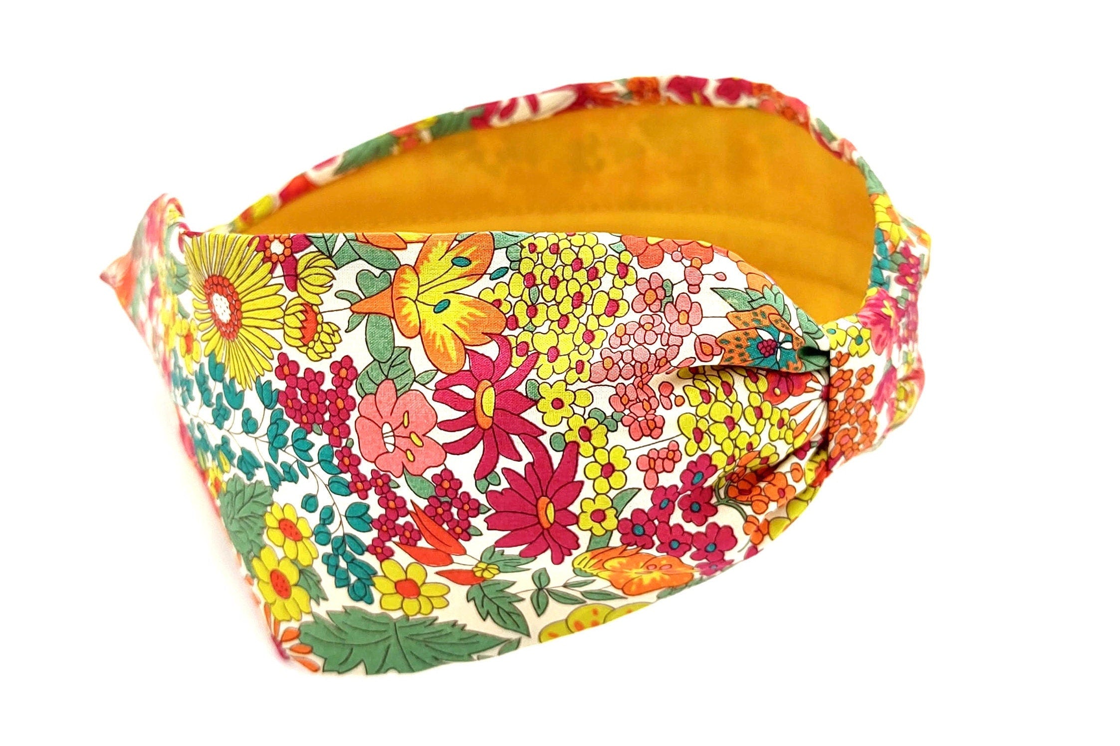 Liberty London Fabric Headband, Boho Headband, Modern Headband, Wide Style Headband, Floral Headband, Handcrafted Headband, Magenta