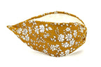 Liberty London Fabric Headband, Boho Headband, Modern Headband, Wide Style Headband, Floral Headband, Mustard Yellow Headband