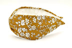Liberty London Fabric Headband, Boho Headband, Modern Headband, Wide Style Headband, Floral Headband, Mustard Yellow Headband