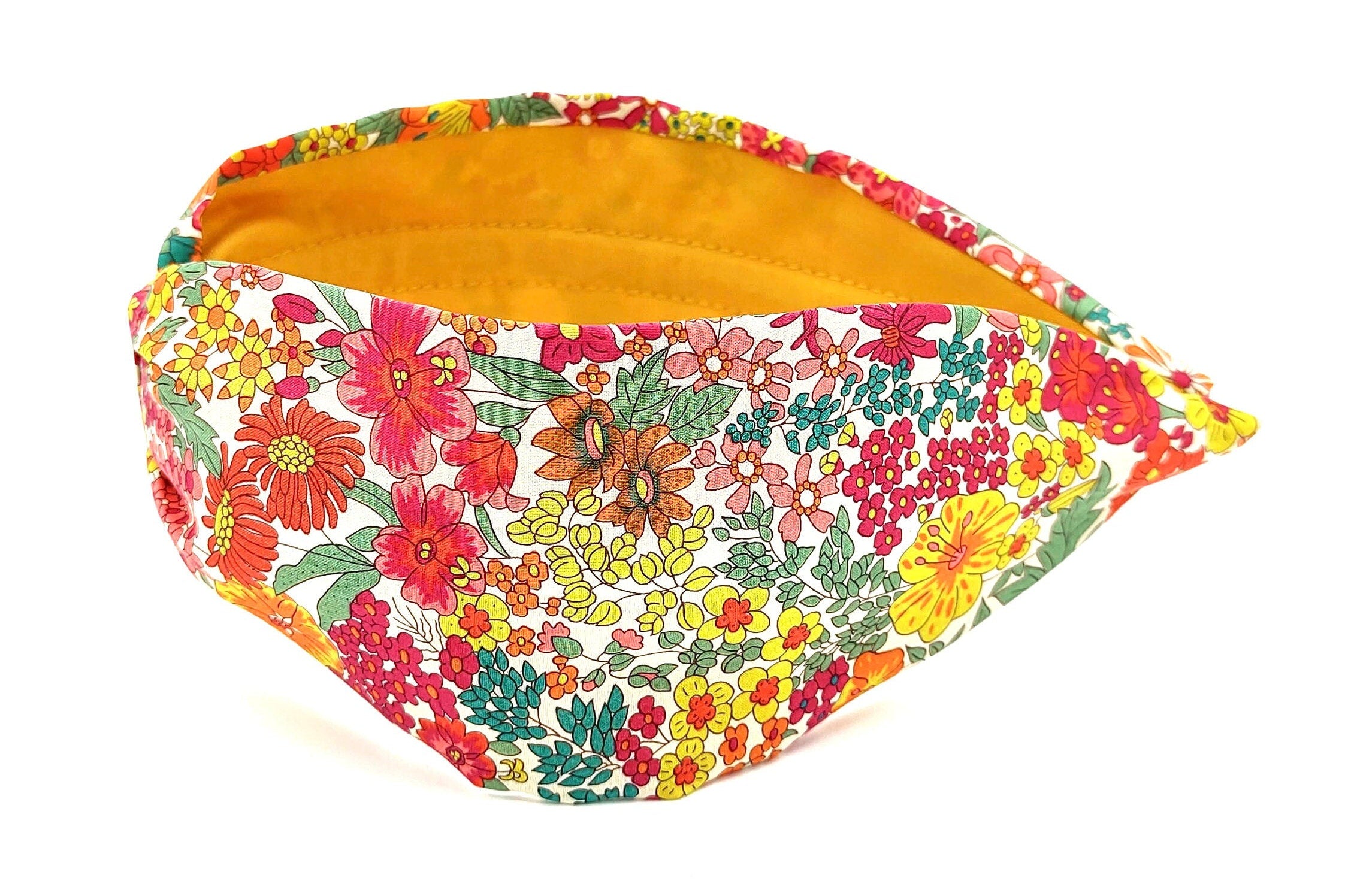 Liberty London Fabric Headband, Boho Headband, Modern Headband, Wide Style Headband, Floral Headband, Handcrafted Headband, Magenta