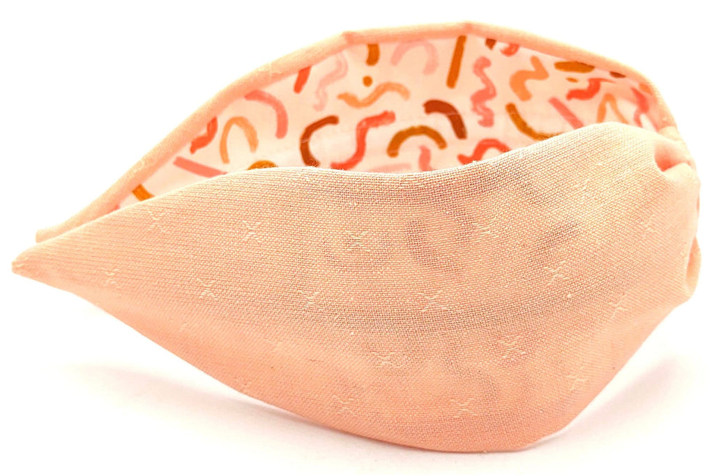 Headband, Handcrafted Headband, Modern Headband, Diadema, Diadem, Bohemian, Wide Style, Woven Cotton, Coral Pink