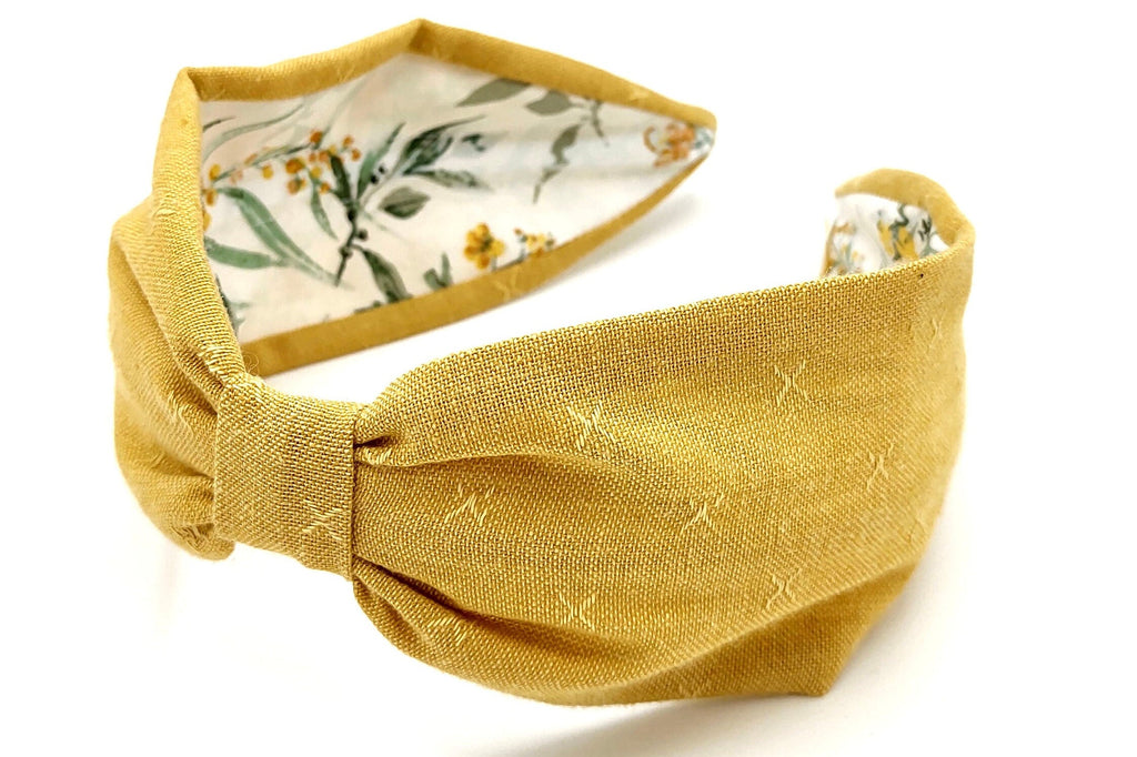 Headband, Handcrafted Headband, Modern Headband, Diadema, Diadem, Bohemian, Wide Style, Woven Cotton, Yellow