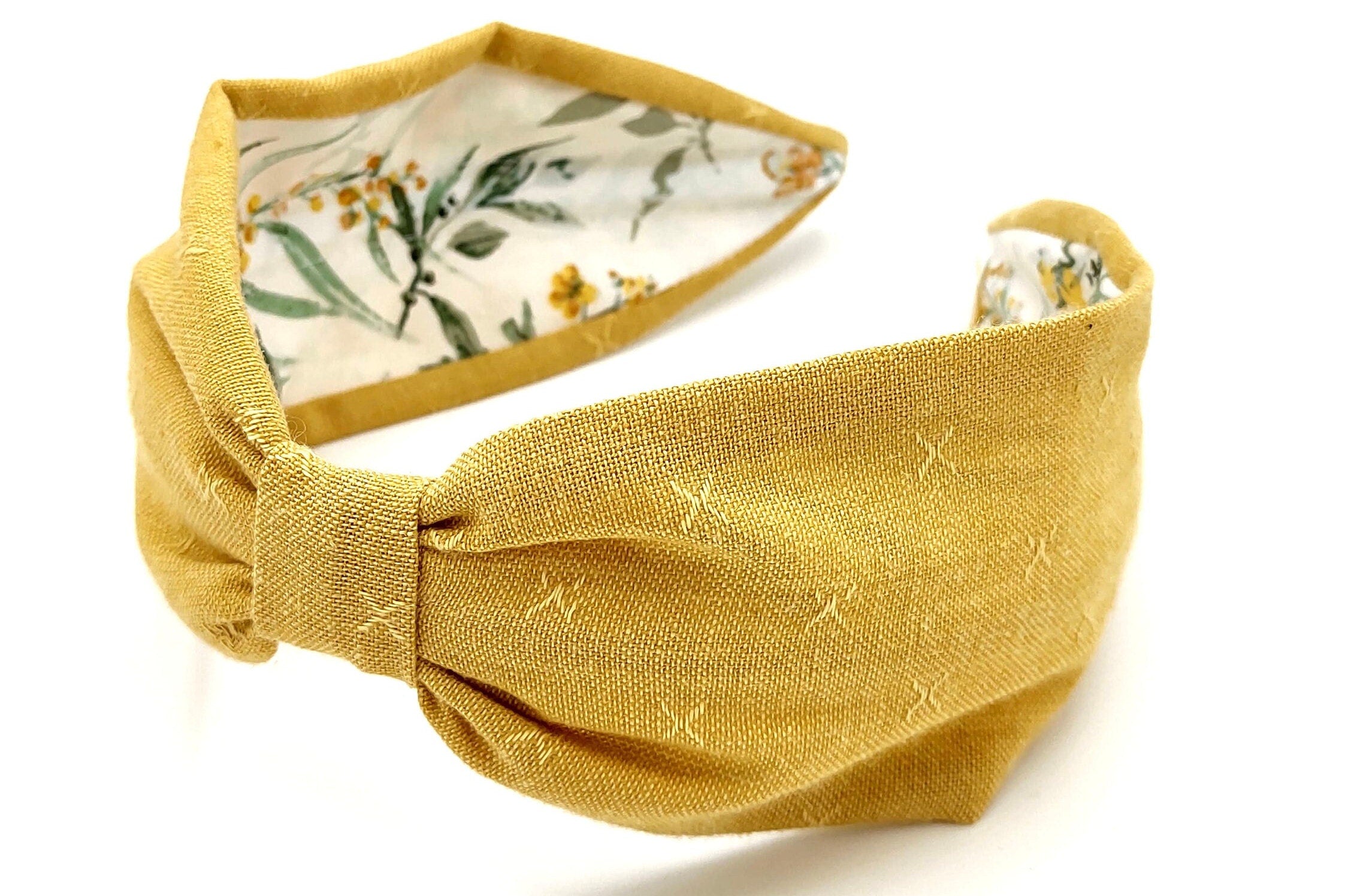 Headband, Handcrafted Headband, Modern Headband, Diadema, Diadem, Bohemian, Wide Style, Woven Cotton, Yellow