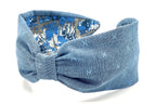 Headband, Handcrafted Headband, Modern Headband, Diadema, Diadem, Bohemian, Wide Style, Woven Cotton, Medium Denim Blue