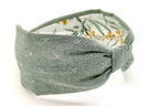 Headband, Handcrafted Headband, Modern Headband, Diadema, Diadem, Bohemian, Wide Style, Woven Cotton, Light Green