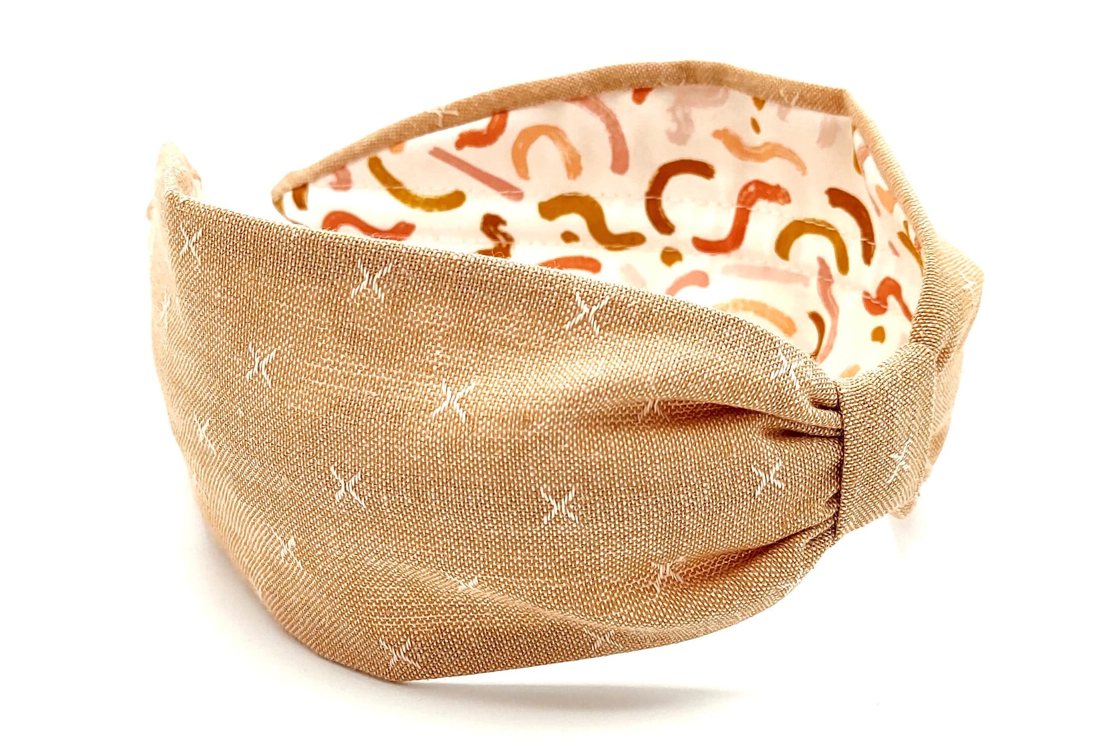 Headband, Handcrafted Headband, Modern Headband, Diadema, Diadem, Bohemian, Wide Style, Woven Cotton, Light Peach