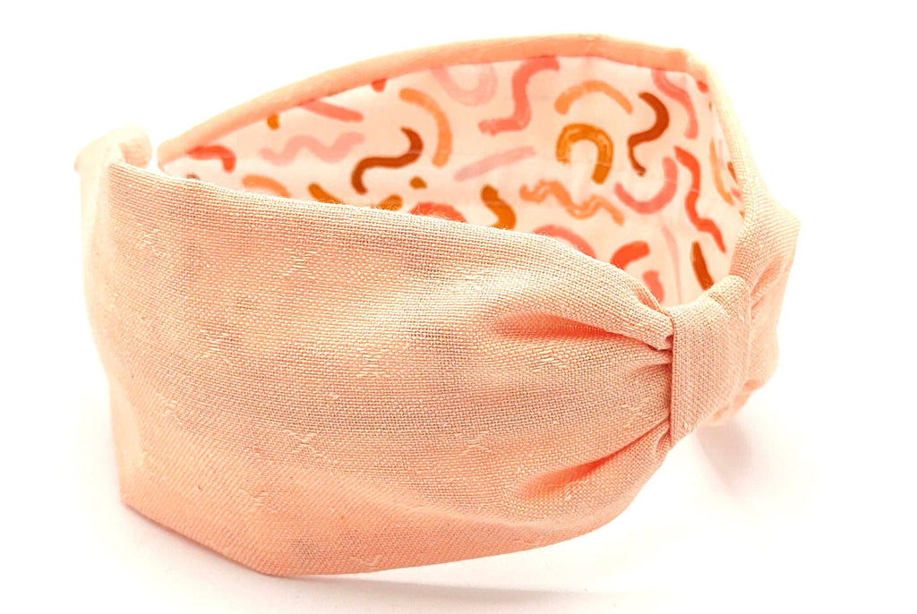 Headband, Handcrafted Headband, Modern Headband, Diadema, Diadem, Bohemian, Wide Style, Woven Cotton, Coral Pink