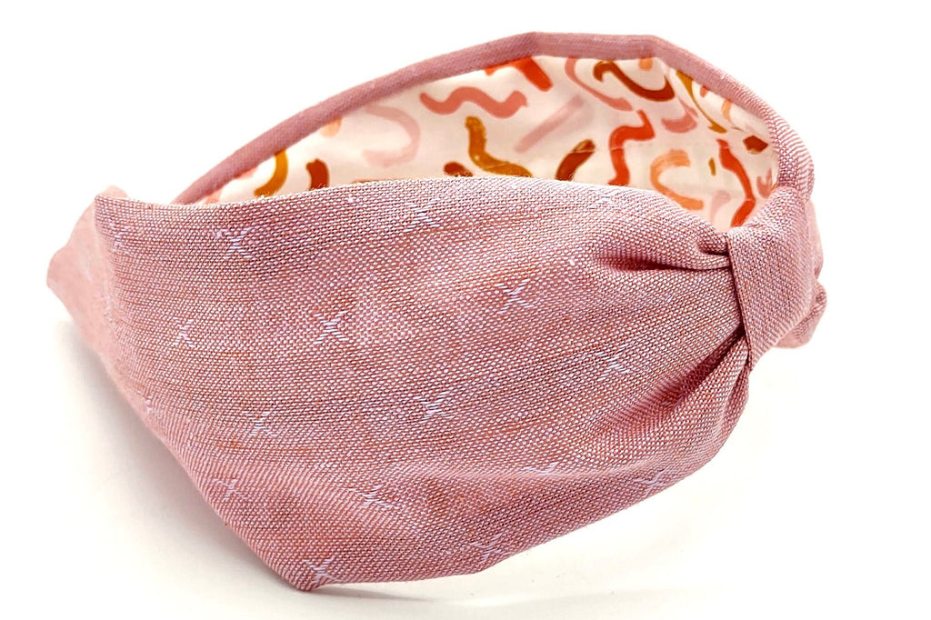 Headband, Handcrafted Headband, Modern Headband, Diadema, Diadem, Bohemian, Wide Style, Woven Cotton, Pink
