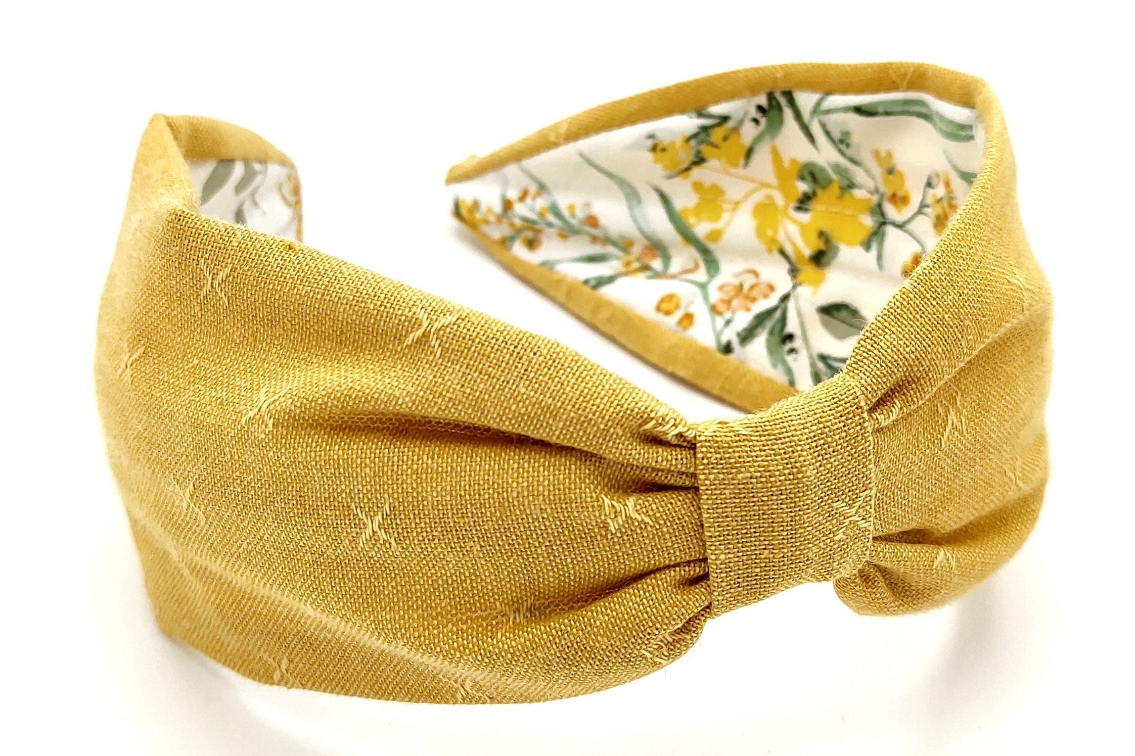 Headband, Handcrafted Headband, Modern Headband, Diadema, Diadem, Bohemian, Wide Style, Woven Cotton, Yellow