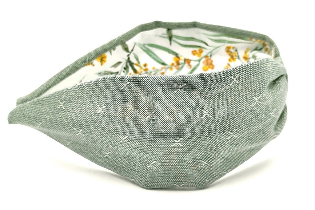 Headband, Handcrafted Headband, Modern Headband, Diadema, Diadem, Bohemian, Wide Style, Woven Cotton, Light Green