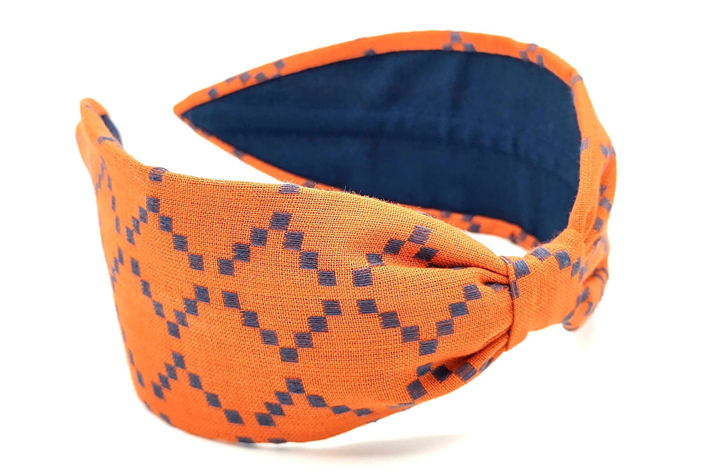 Headband, Handcrafted Headband, Modern Headband, Diadema, Diadem, Bohemian, Wide Style, Woven Cotton, Terracota