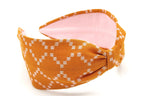Headband, Handcrafted Headband, Modern Headband, Diadema, Diadem, Bohemian, Wide Style, Woven Cotton, Orange, Spring Headband
