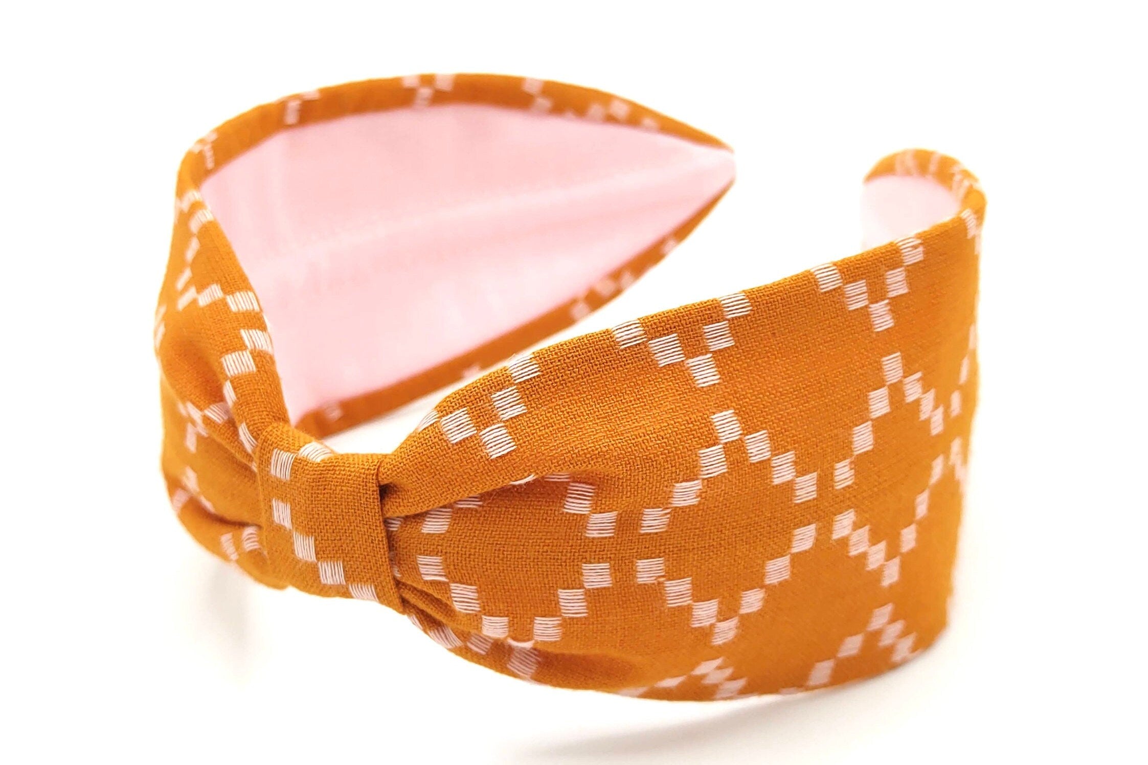 Headband, Handcrafted Headband, Modern Headband, Diadema, Diadem, Bohemian, Wide Style, Woven Cotton, Orange, Spring Headband