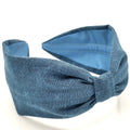 Headband, Handcrafted Headband, Modern Headband, Diadema, Diadem, Bohemian, Wide Style, Woven Cotton, Blue Denim, Spring Headband