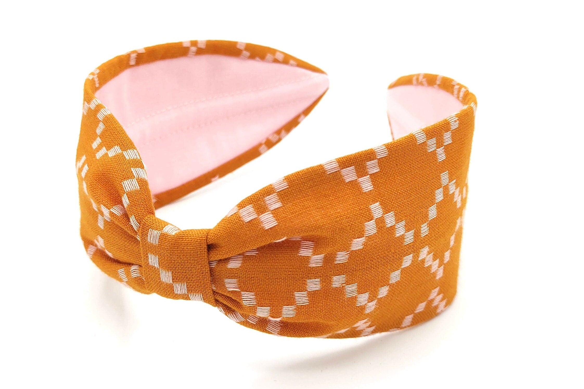 Headband, Handcrafted Headband, Modern Headband, Diadema, Diadem, Bohemian, Wide Style, Woven Cotton, Orange, Spring Headband
