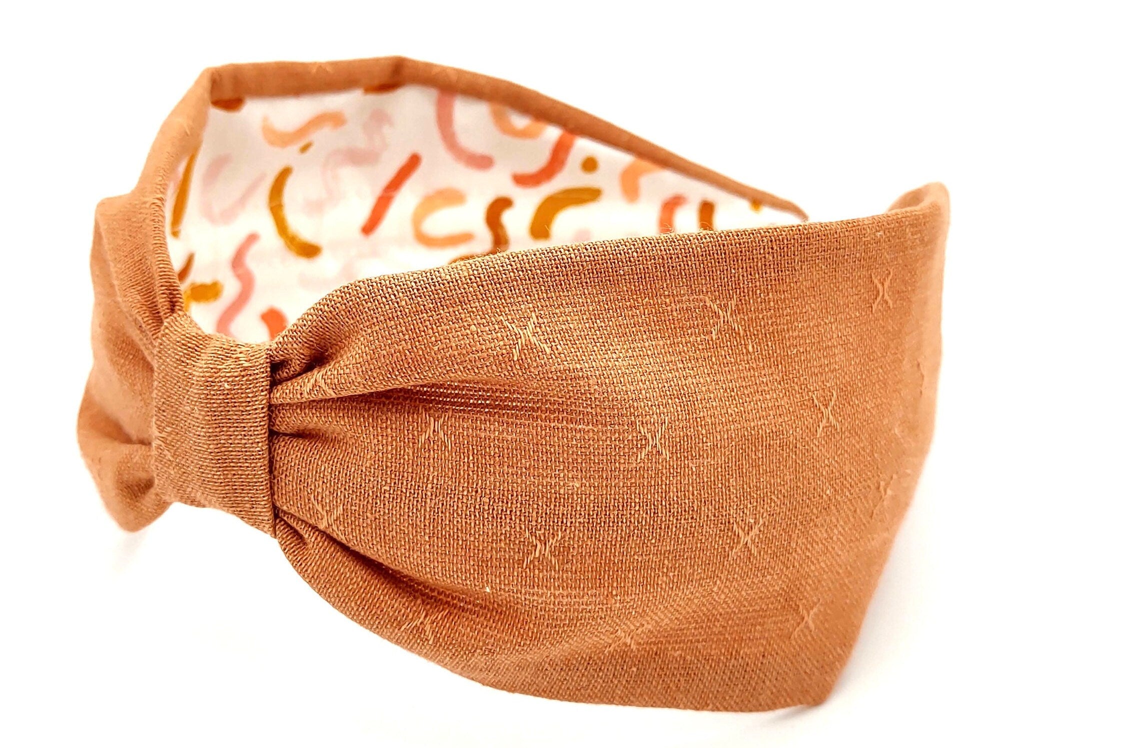 Headband, Handcrafted Headband, Modern Headband, Diadema, Diadem, Bohemian, Wide Style, Woven Cotton, Peach, Spring Headband
