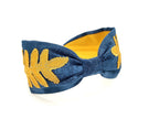 Embroidered Headband, Floral Headband, Embroider Headband, Leave Headband, Boho Headband, Wide Headband, Blue Embroidered Headband