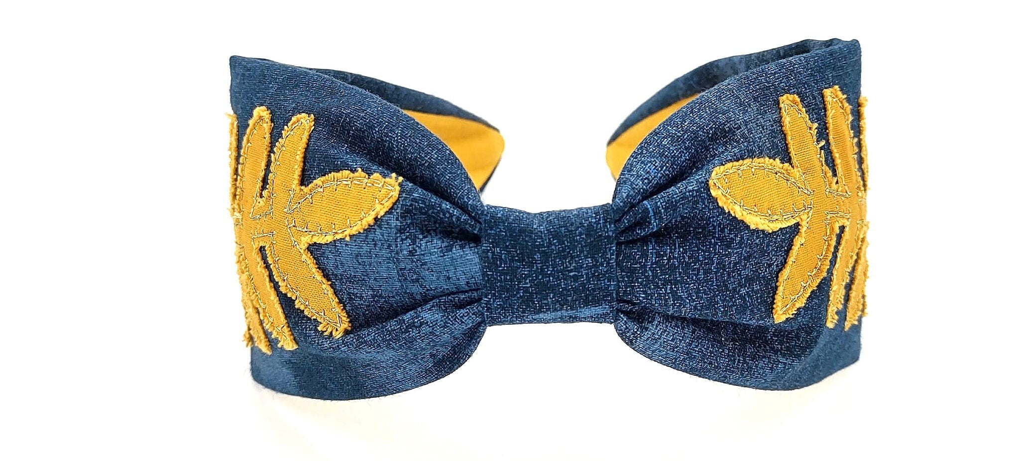 Embroidered Headband, Floral Headband, Embroider Headband, Leave Headband, Boho Headband, Wide Headband, Blue Embroidered Headband