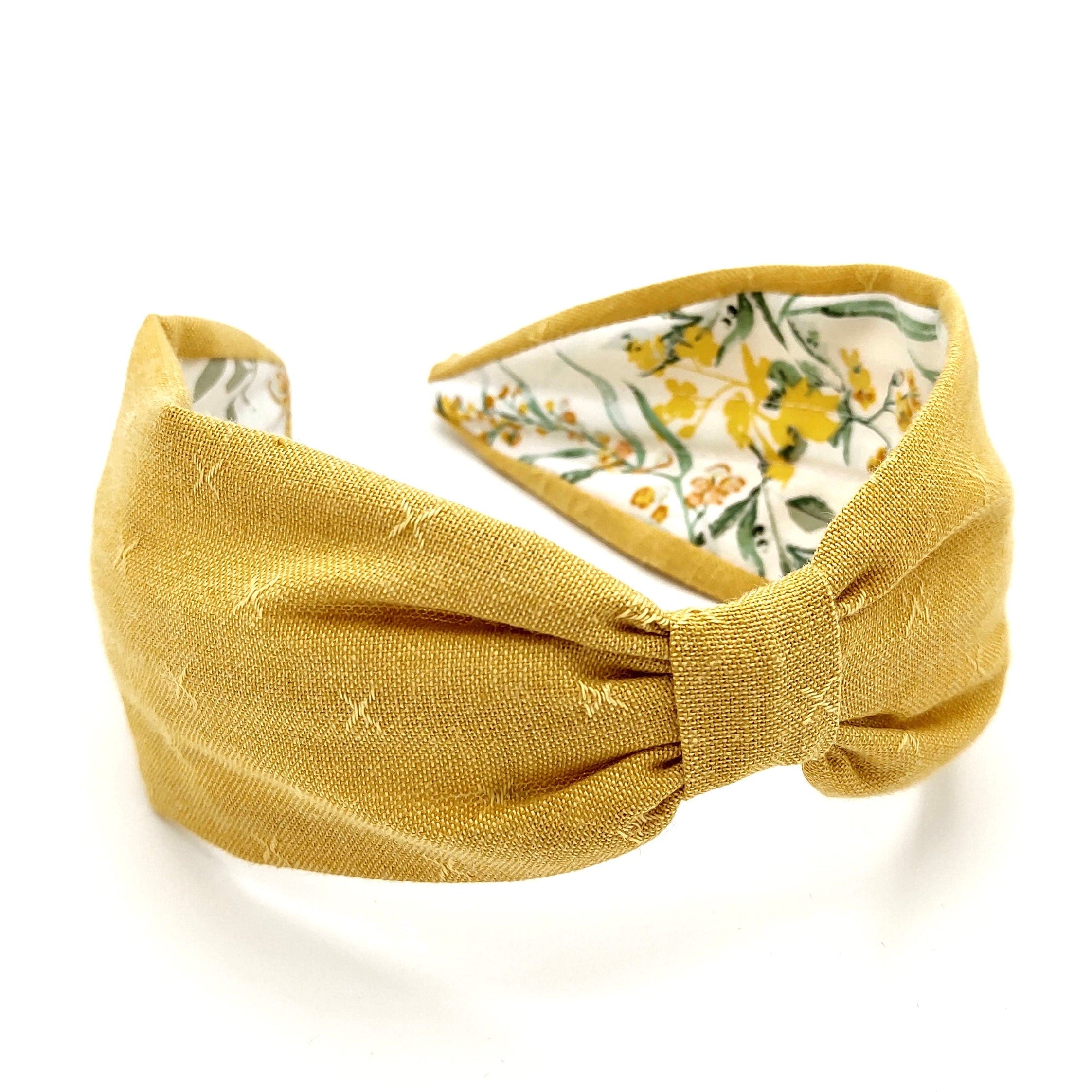 Headband, Handcrafted Headband, Modern Headband, Diadema, Diadem, Bohemian, Wide Style, Woven Cotton, Yellow