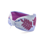Headband, Embroidered Headband, Embroidered Purple Headband, Modern Headband, Boho Headband, Purple Headband, Embroidered Leaves