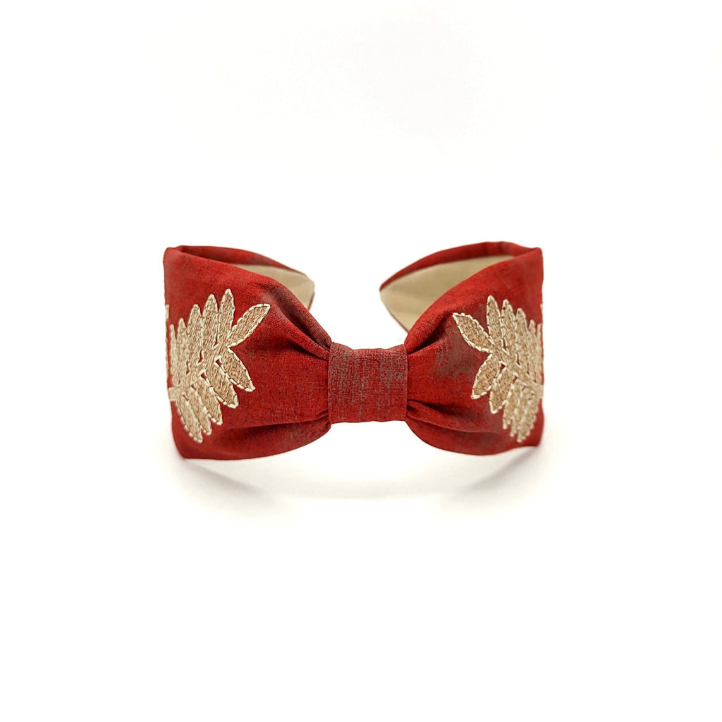 Headband, Embroidered Headband, Embroidered Red Headband, Modern Headband, Boho Headband, Red Headband, Luxury Headband, Wedding Headband