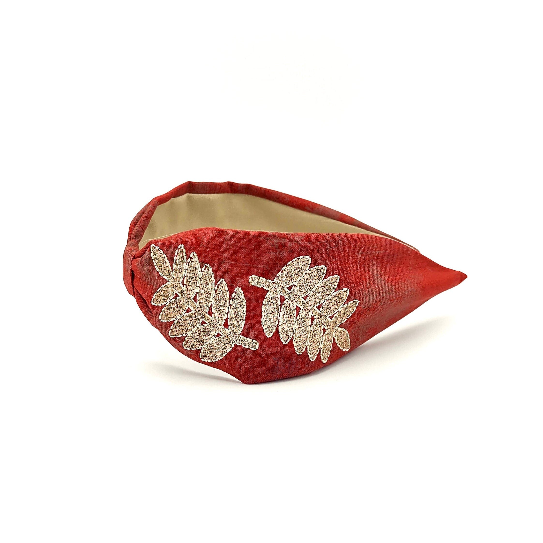 Headband, Embroidered Headband, Embroidered Red Headband, Modern Headband, Boho Headband, Red Headband, Luxury Headband, Wedding Headband