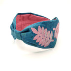 Headband, Embroidered Headband, Embroidered Red Headband, Modern Headband, Boho Headband, Aqua Headband, Luxury Headband, Party Headband