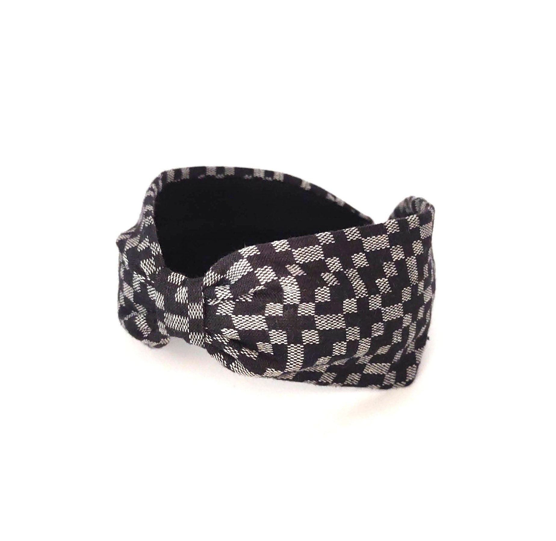 Headband, Handcrafted Headband, Modern Headband, Diadema, Diadem, Bohemian, Wide Style, Woven Cotton, Black and Gray