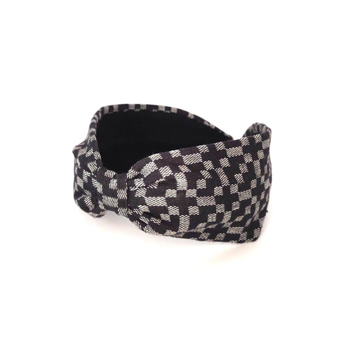 Headband, Handcrafted Headband, Modern Headband, Diadema, Diadem, Bohemian, Wide Style, Woven Cotton, Black and Gray