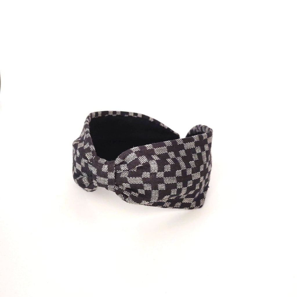 Headband, Handcrafted Headband, Modern Headband, Diadema, Diadem, Bohemian, Wide Style, Woven Cotton, Black and Gray