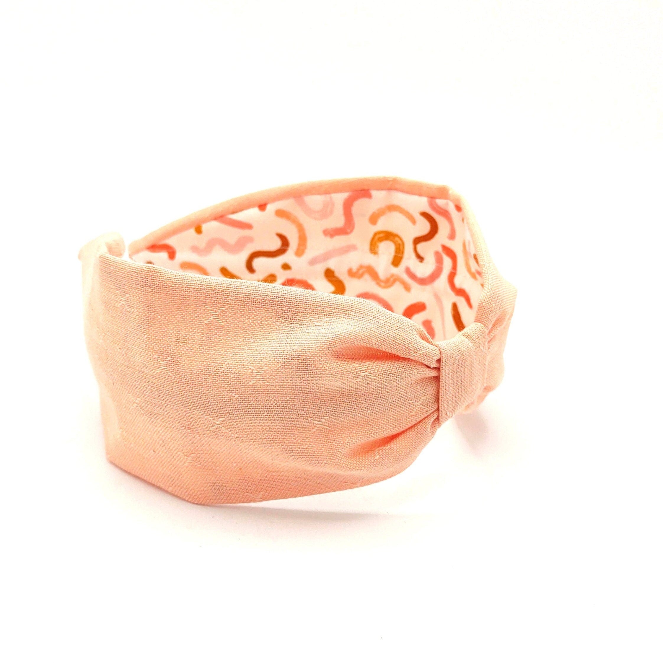 Headband, Handcrafted Headband, Modern Headband, Diadema, Diadem, Bohemian, Wide Style, Woven Cotton, Coral Pink