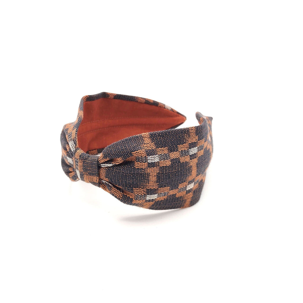 Headband, Handcrafted Headband, Modern Headband, Diadema, Diadem, Bohemian, Wide Style, Woven Cotton, Brown and Terracota