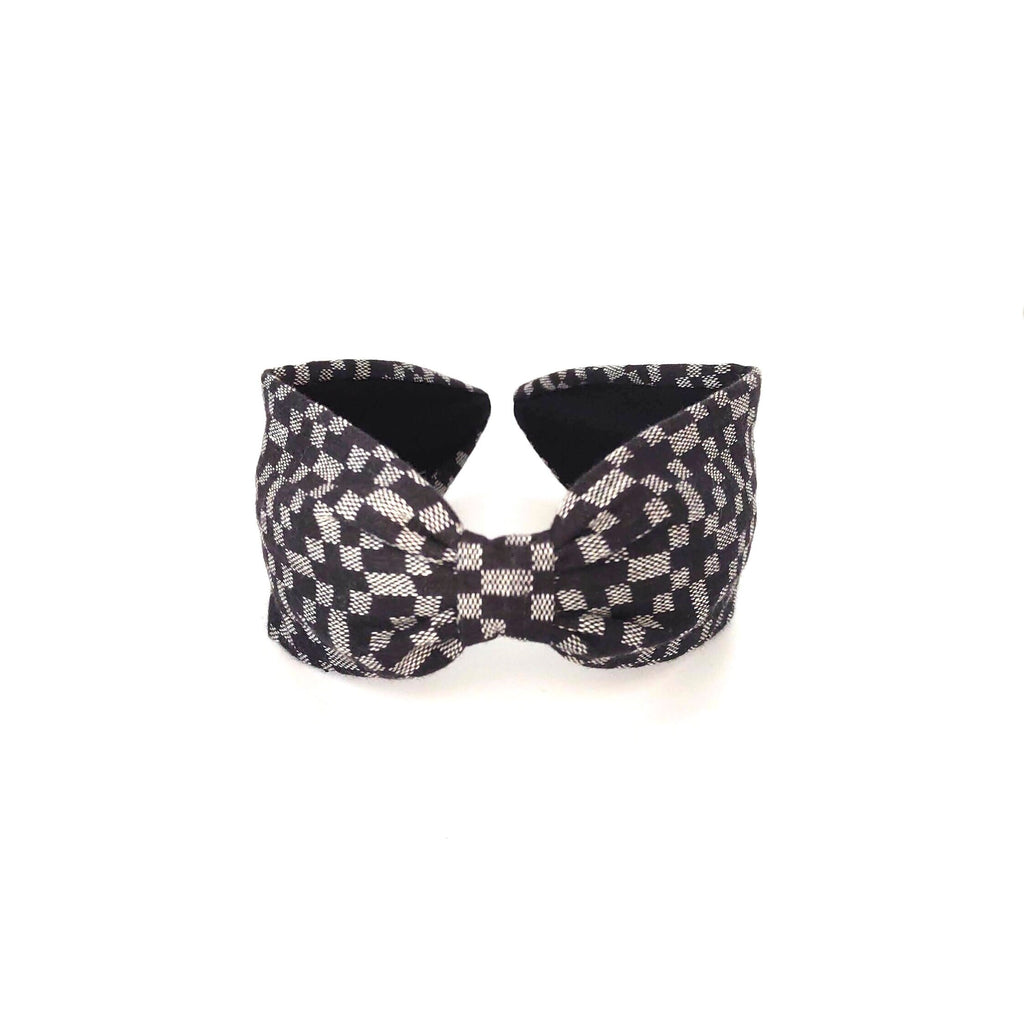 Headband, Handcrafted Headband, Modern Headband, Diadema, Diadem, Bohemian, Wide Style, Woven Cotton, Black and Gray