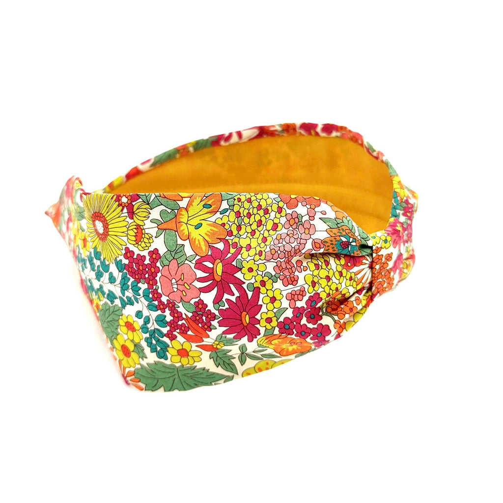 Liberty London Fabric Headband, Boho Headband, Modern Headband, Wide Style Headband, Floral Headband, Handcrafted Headband, Magenta