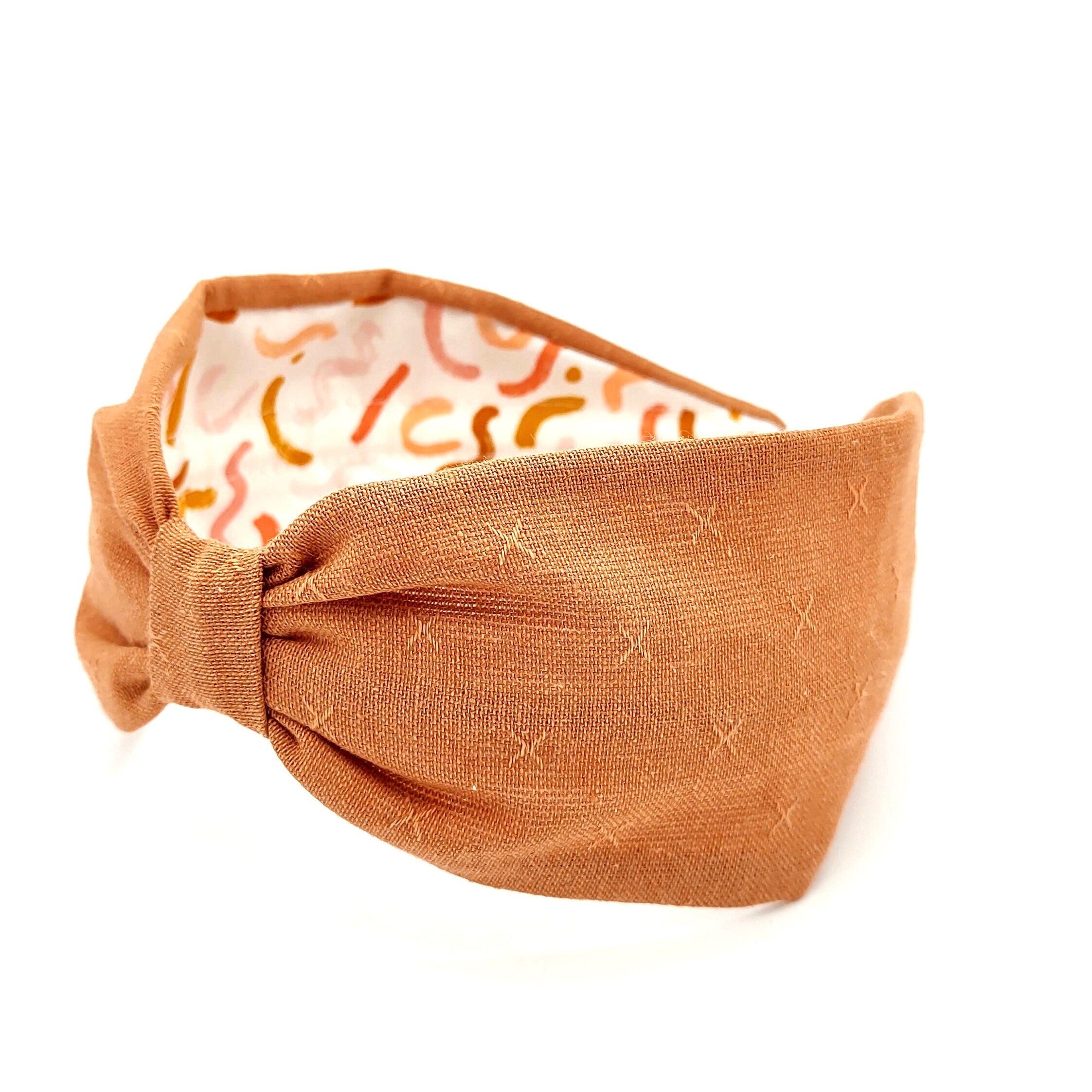 Headband, Handcrafted Headband, Modern Headband, Diadema, Diadem, Bohemian, Wide Style, Woven Cotton, Peach, Spring Headband