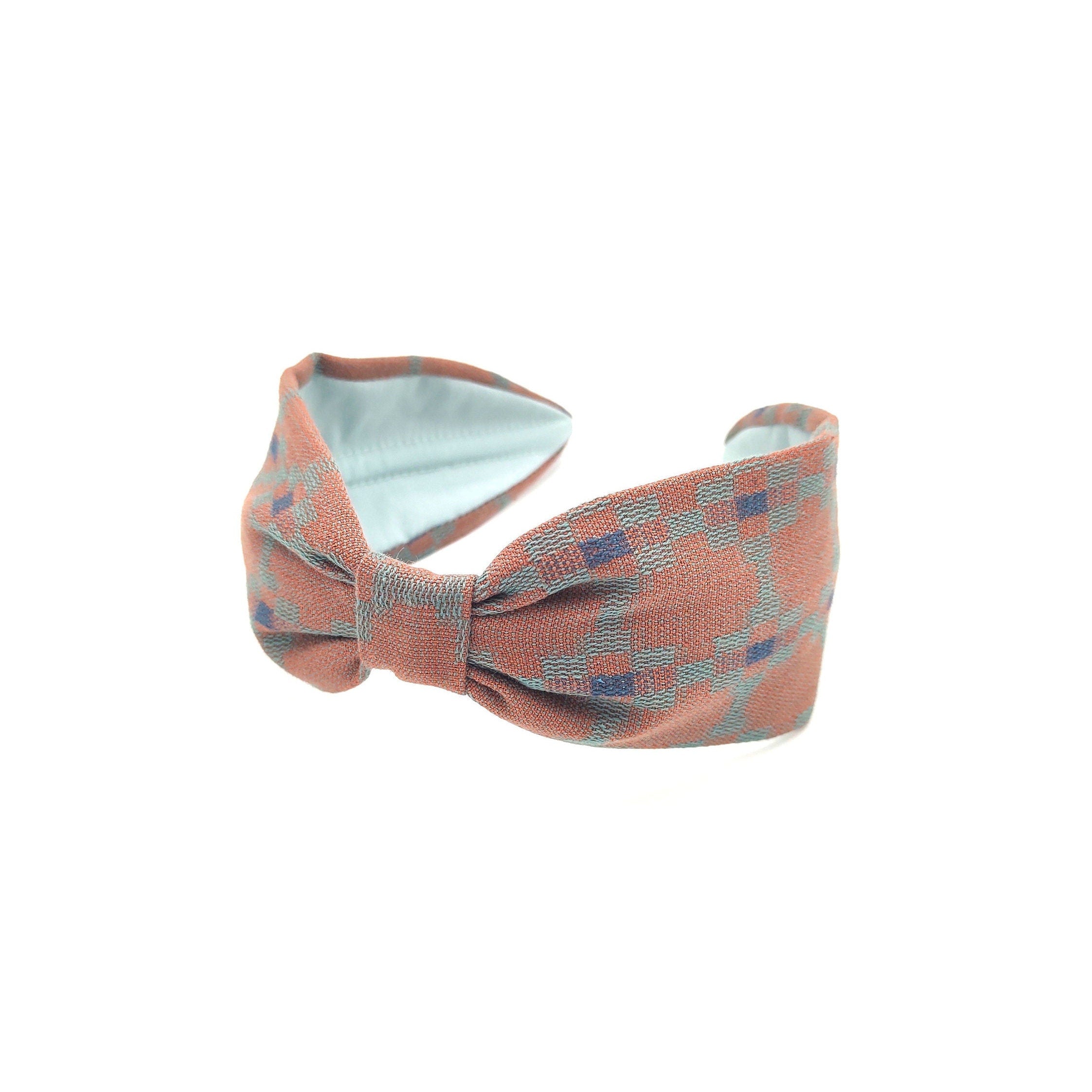Headband, Wide Headband, Modern Headband, Diadema, Diadem, Bohemian, Wide Style, Woven Cotton, Terracota and Turquoise