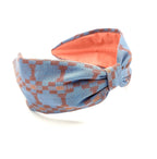 Headband, Wide Headband, Modern Headband, Diadema, Diadem, Bohemian, Wide Style, Woven Cotton, Blue and Peach