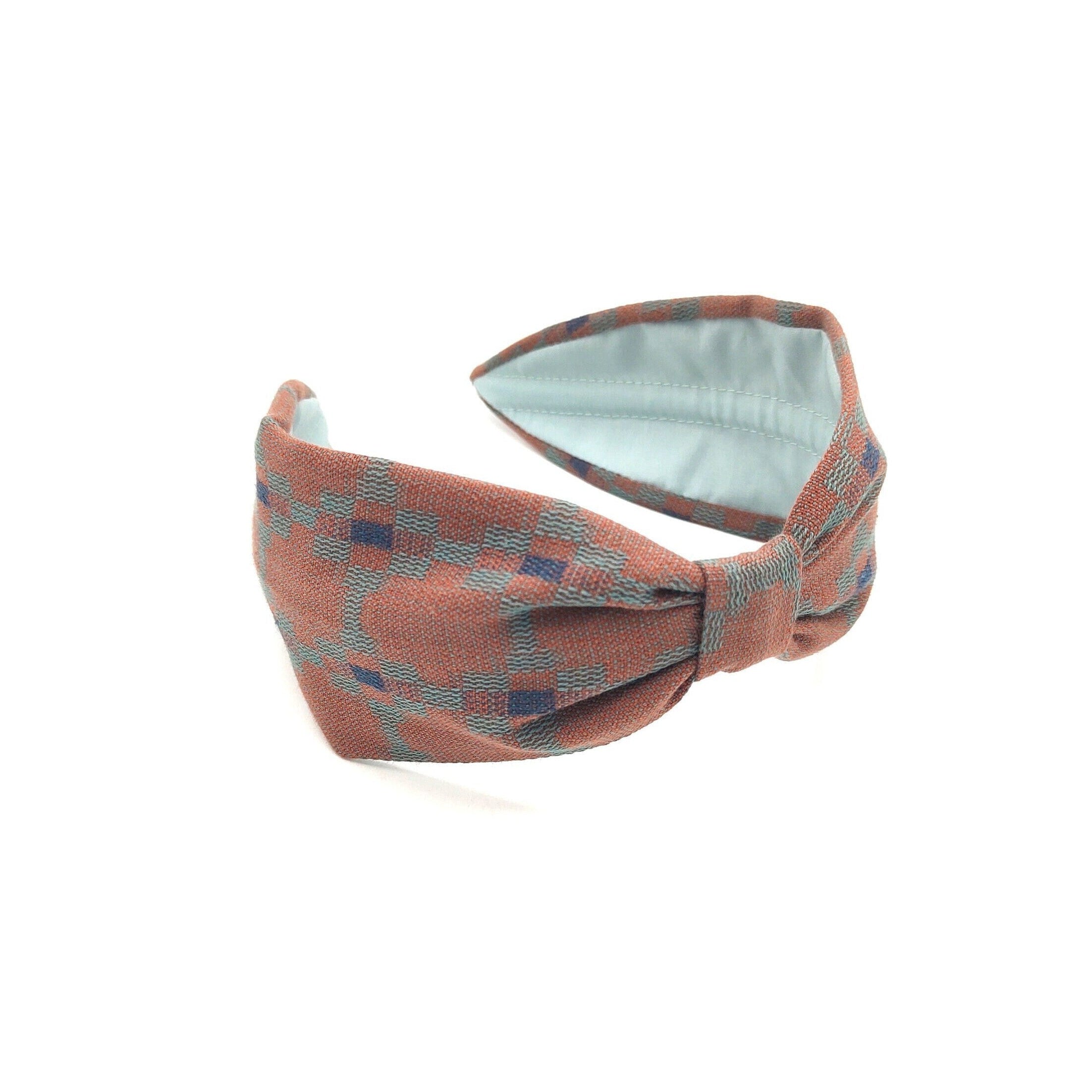 Headband, Wide Headband, Modern Headband, Diadema, Diadem, Bohemian, Wide Style, Woven Cotton, Terracota and Turquoise