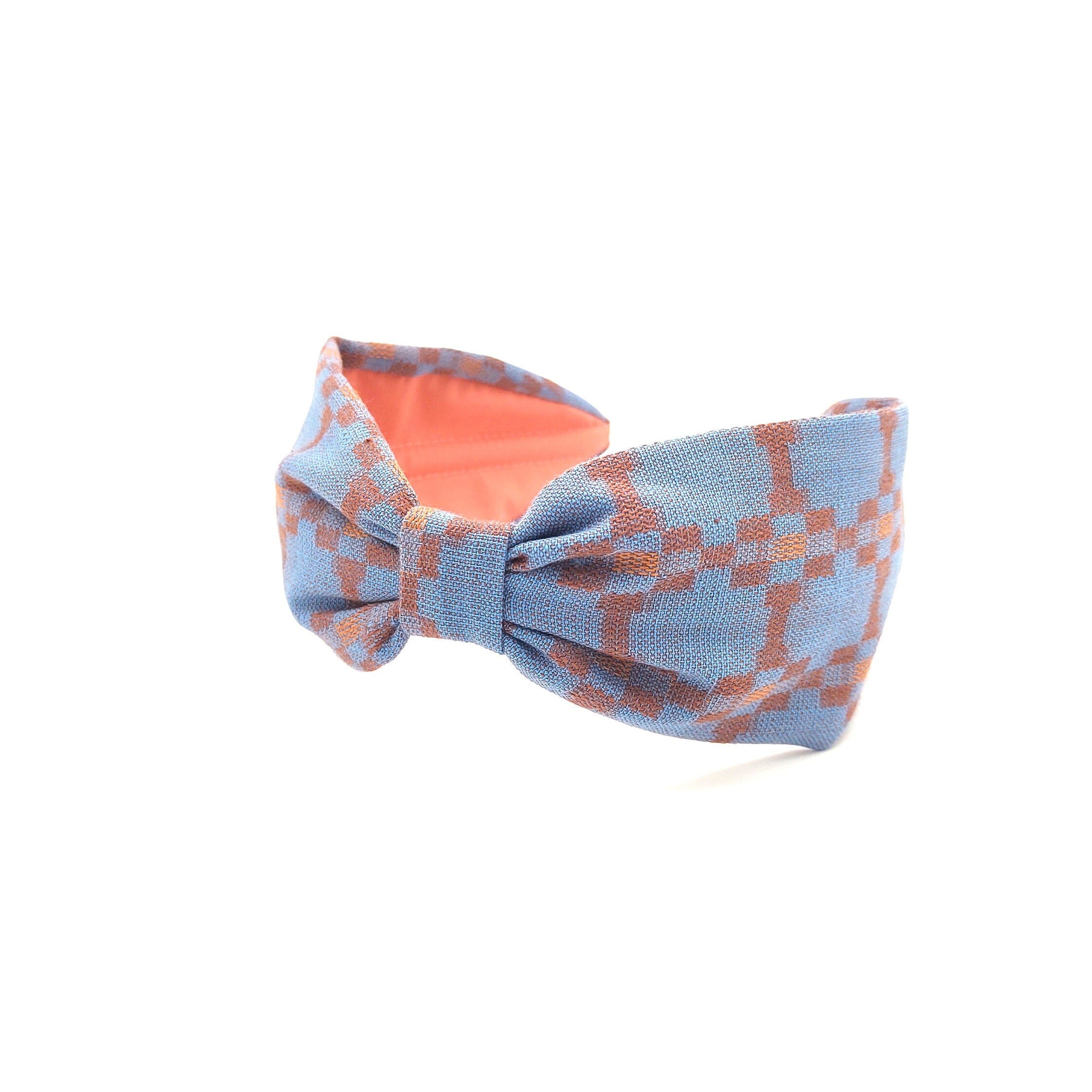 Headband, Wide Headband, Modern Headband, Diadema, Diadem, Bohemian, Wide Style, Woven Cotton, Blue and Peach