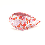 Liberty London Fabric Headband, Boho Headband, Wide Style Modern Headband, Floral Headband, Handcrafted Headband, Floral Red and Pink