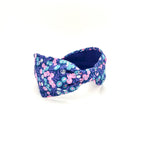 Liberty London Fabric Headband, Boho Headband, Wide Style Modern Headband, Floral Headband, Handcrafted Headband, Floral Purple and Pink