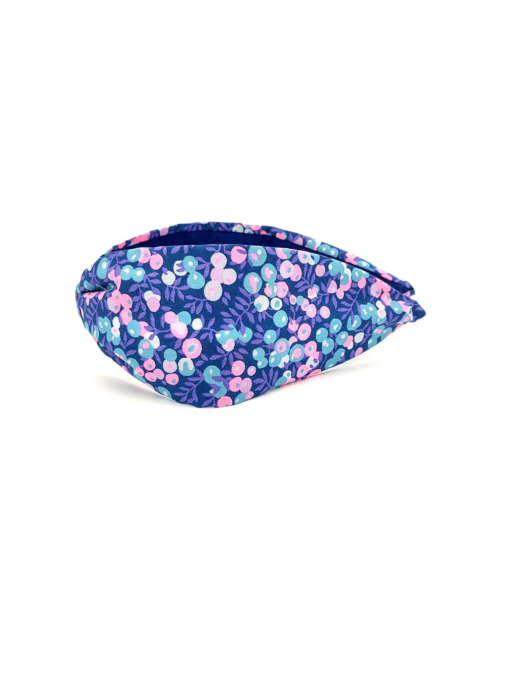 Liberty London Fabric Headband, Boho Headband, Wide Style Modern Headband, Floral Headband, Handcrafted Headband, Floral Purple and Pink