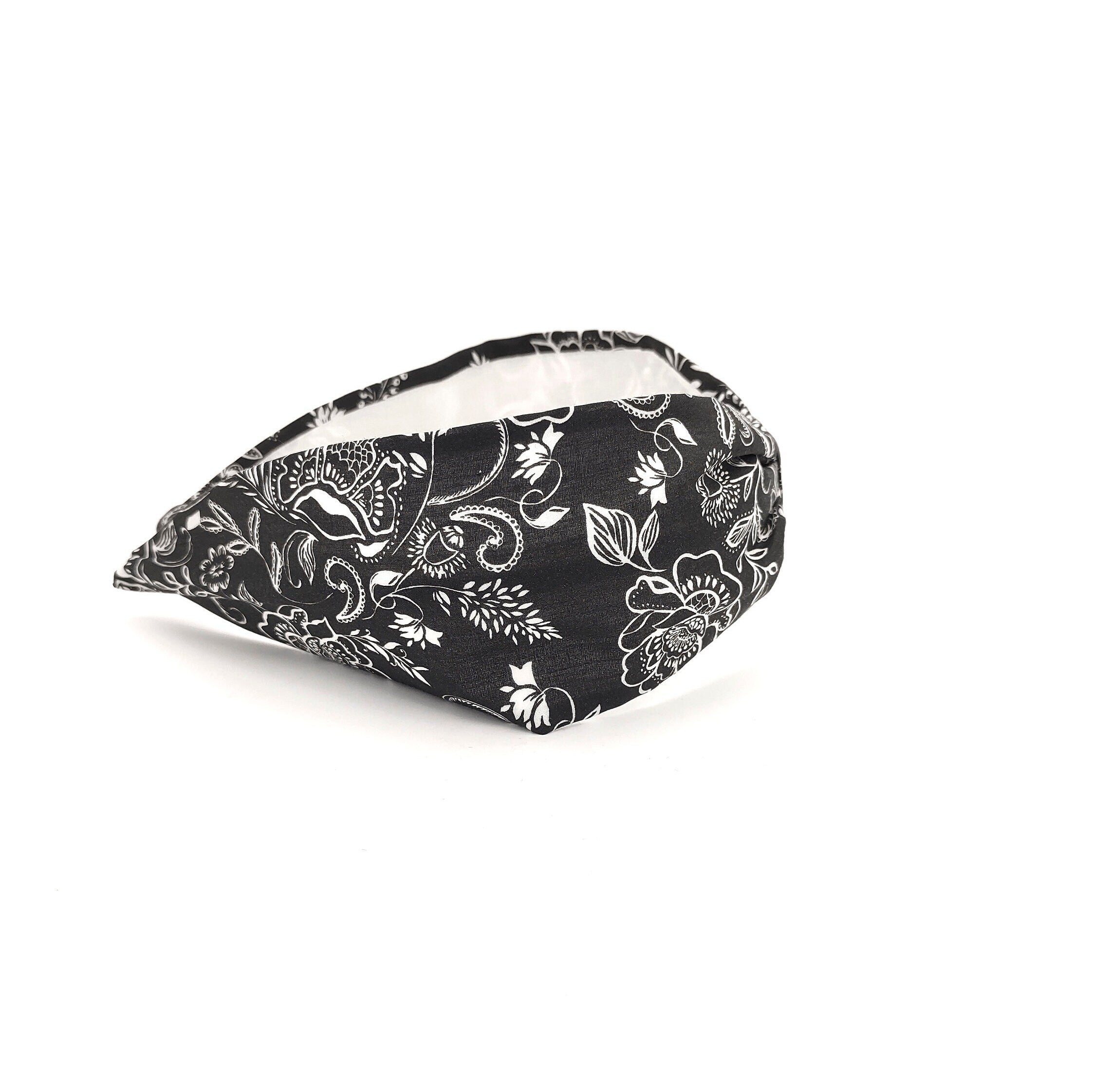 Liberty London Fabric Headband, Boho Headband, Wide Style Modern Headband, Floral Headband, Handcrafted Headband, Black