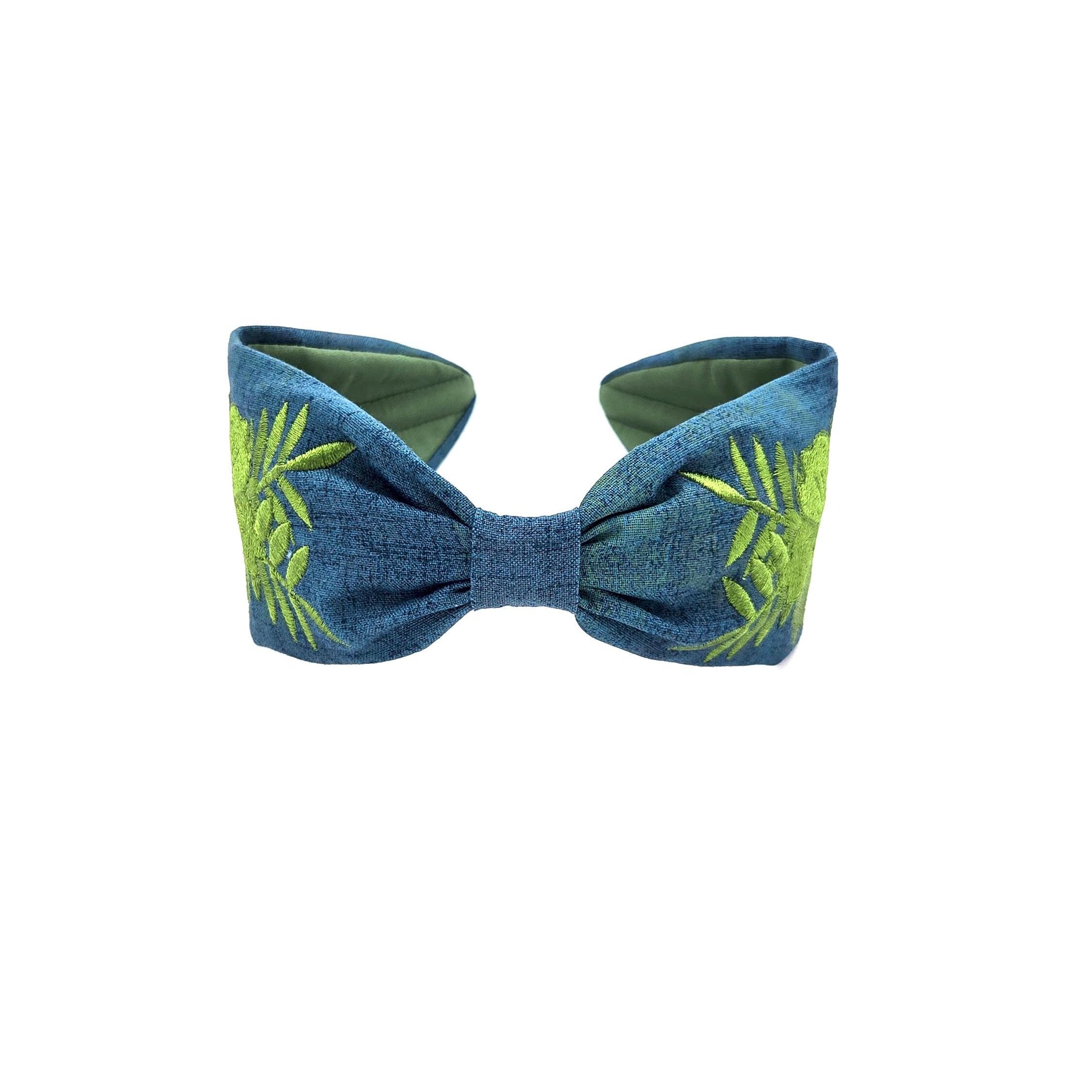 Embroidered Headband, Floral Embroidery Headband, Embroidery Headband, Modern Headband, Embroidered Hair band, Head band, Green