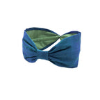 Silk Headband, Handcrafted Headband, Flat Knot Headband, Modern Headband, Bohemian, Wide Style, Headband for woman, Hairband, Green and Blue