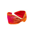 Embroidered Headband, Floral Embroidery Headband, Embroidery Headband, Modern Headband, Embroidered Hair band, Head band, Orange and Pink